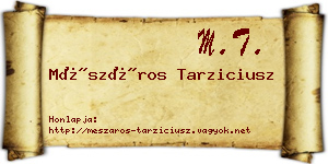 Mészáros Tarziciusz névjegykártya