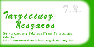 tarziciusz meszaros business card